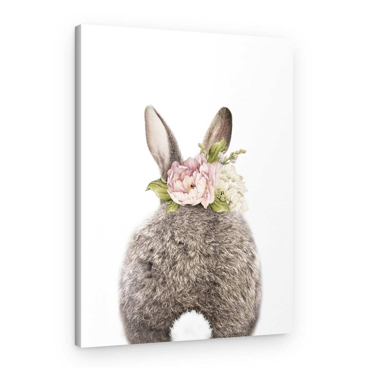 Bunny Flower Crown – Canvas Print
