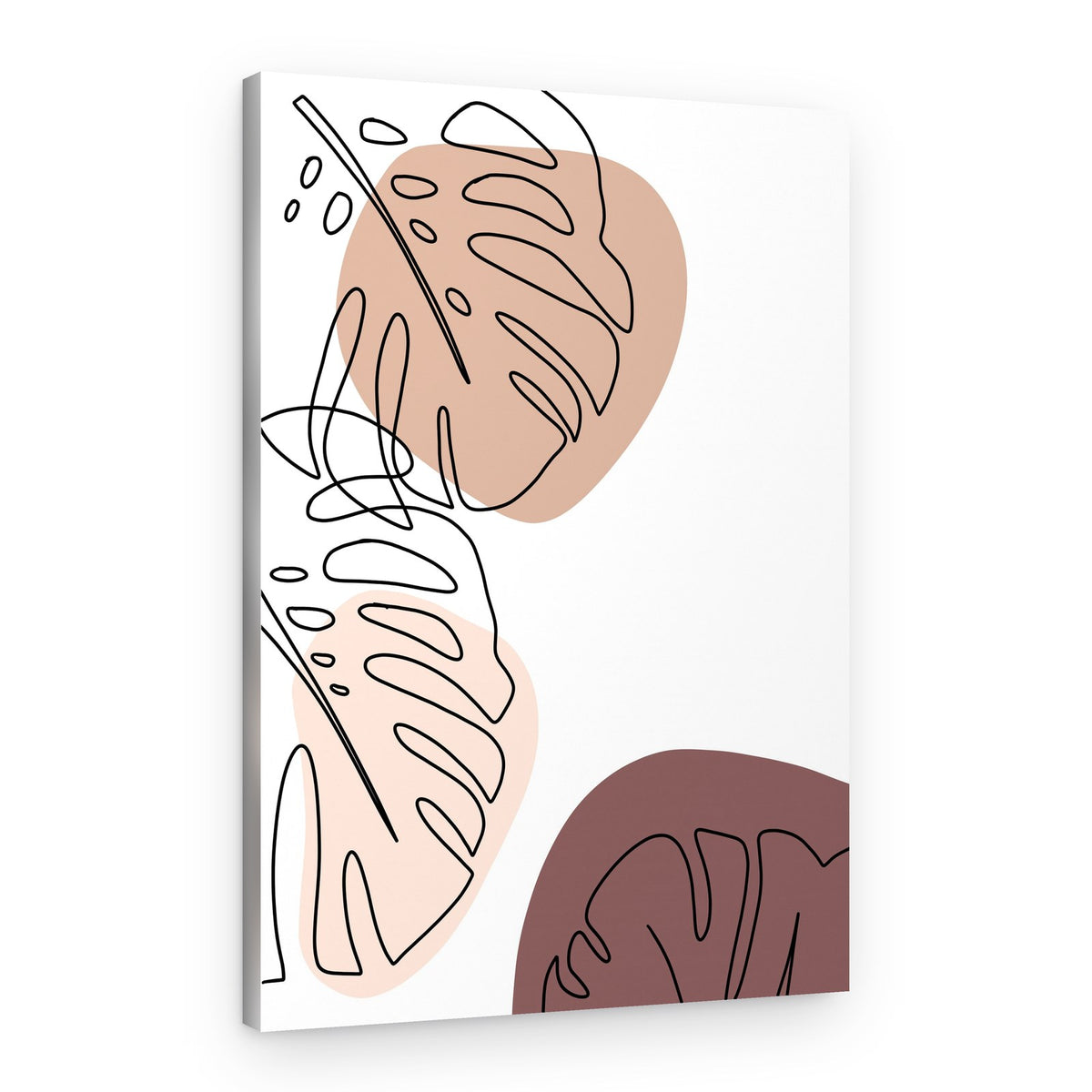 Minimal Monstera Leaves – Canvas Print