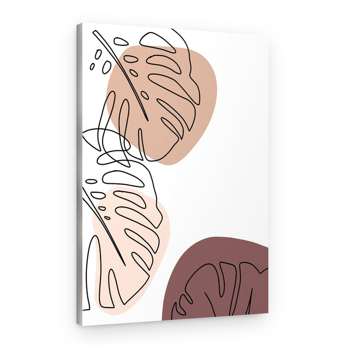 Minimal Monstera Leaves – Canvas Print
