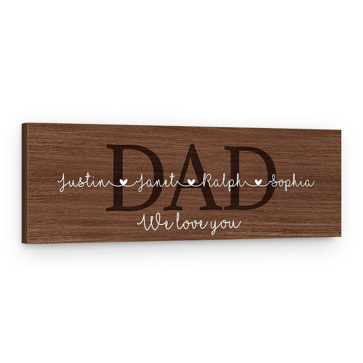 Dad We Love You Custom Name Canvas Print – Canvas Print – Design A