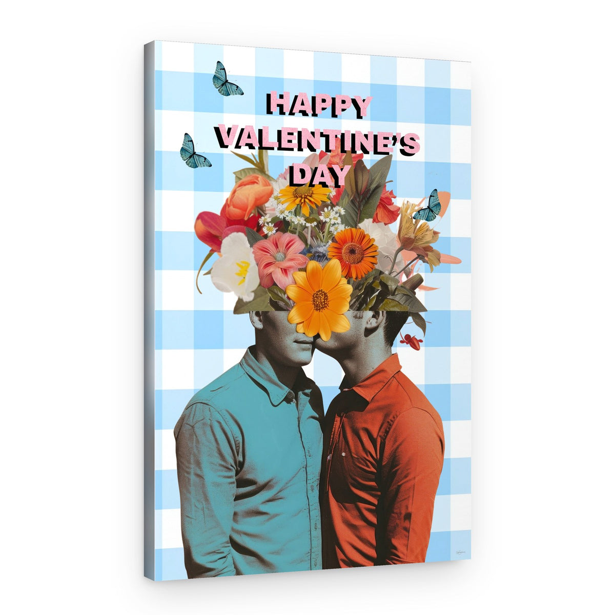Romantic Floral Kiss – Canvas Print