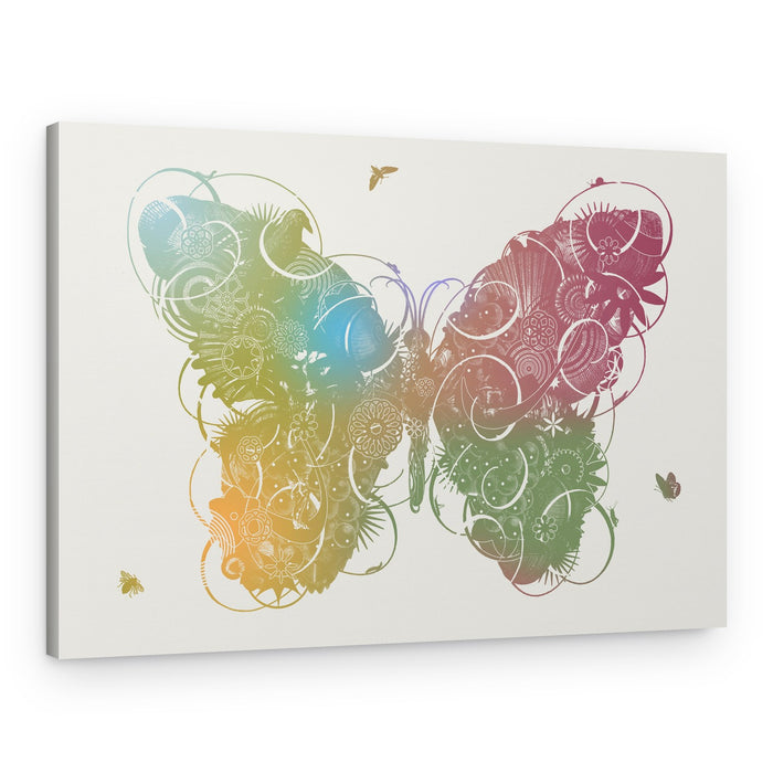 Intricate Rainbow Butterfly – Canvas Print