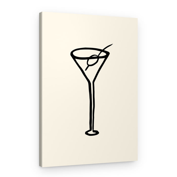 Martini Glass Sketch – Canvas Print