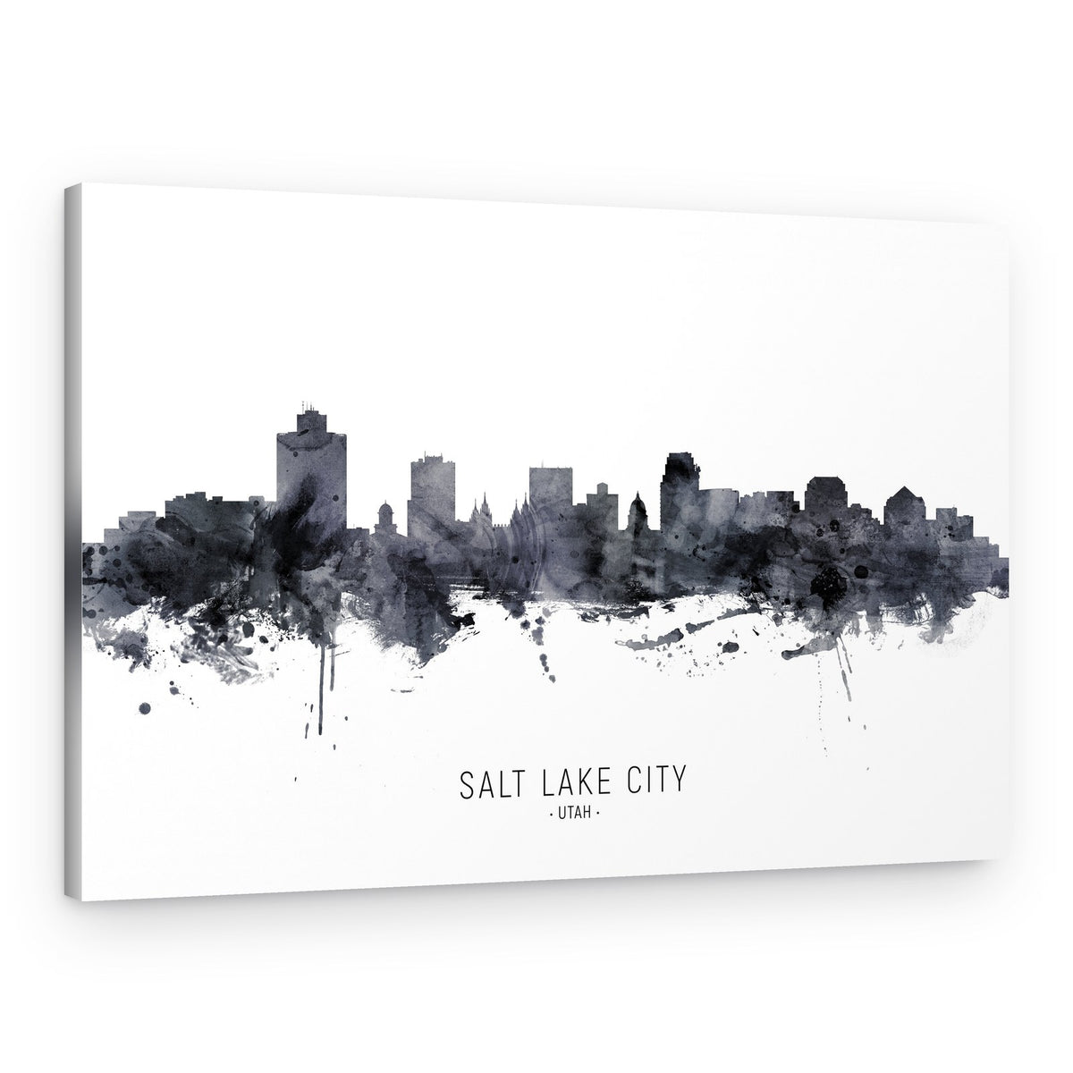 Salt Lake City Watercolor – Canvas Print