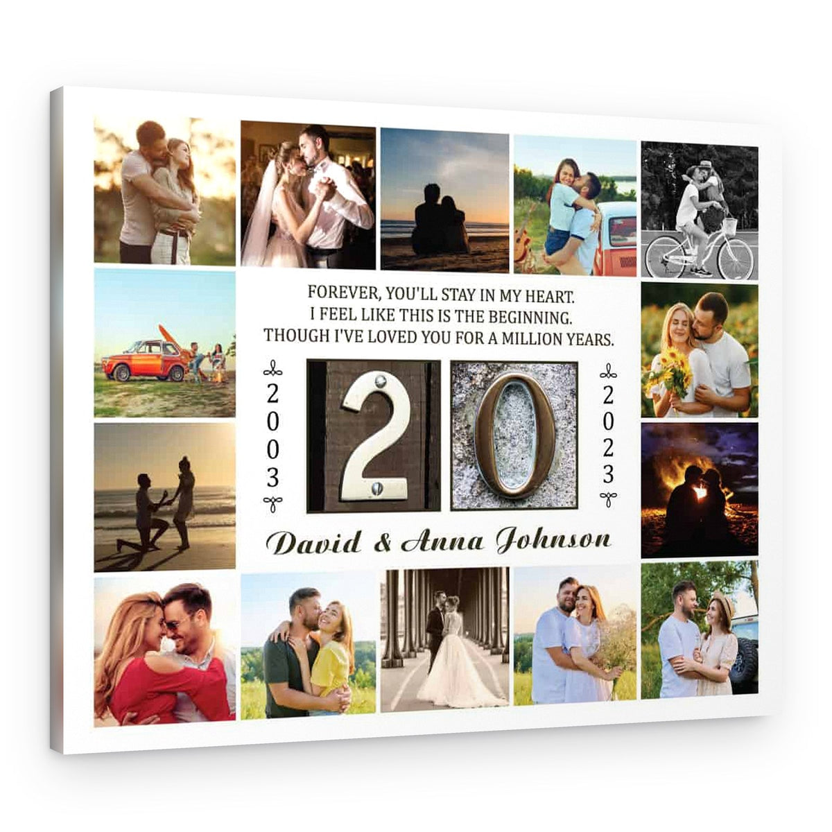 20 Years Forever You’ll Stay In My Heart 14 Photo Collage Canvas Print – Canvas Print