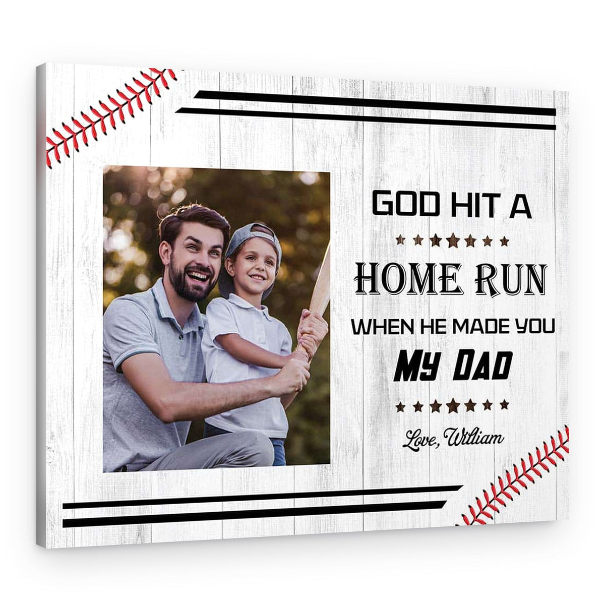 God Hit A Home Run When He Made You My Dad Canvas Print – Canvas Print – Design A