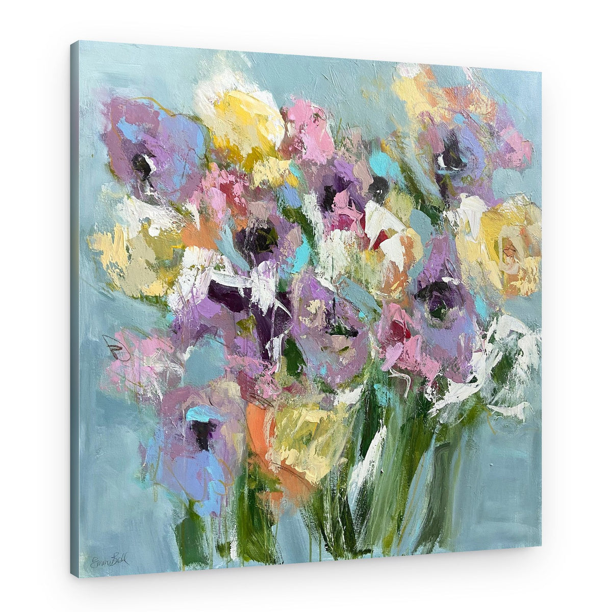 Vibrant Abstract Flowers – Canvas Print