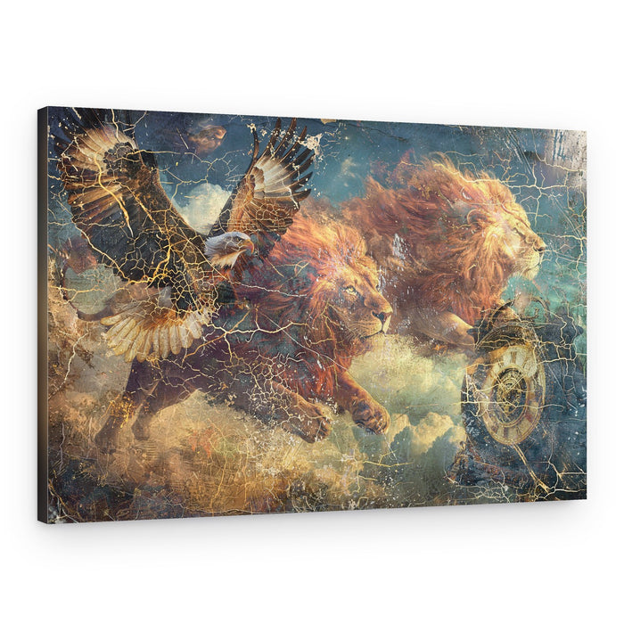 Celestial Lions and Eagle – Canvas Print