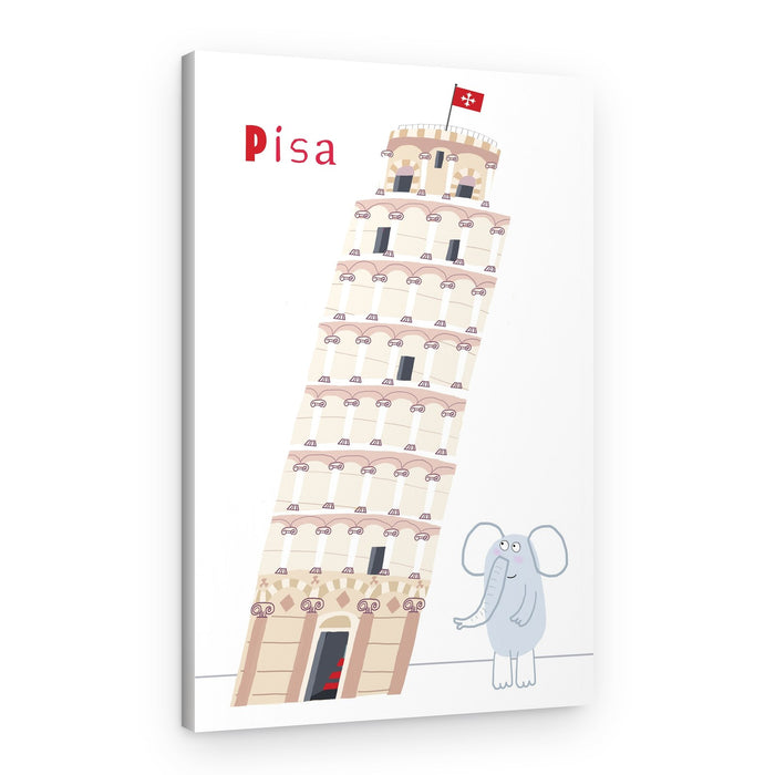 Pisa Tower Elephant – Canvas Print