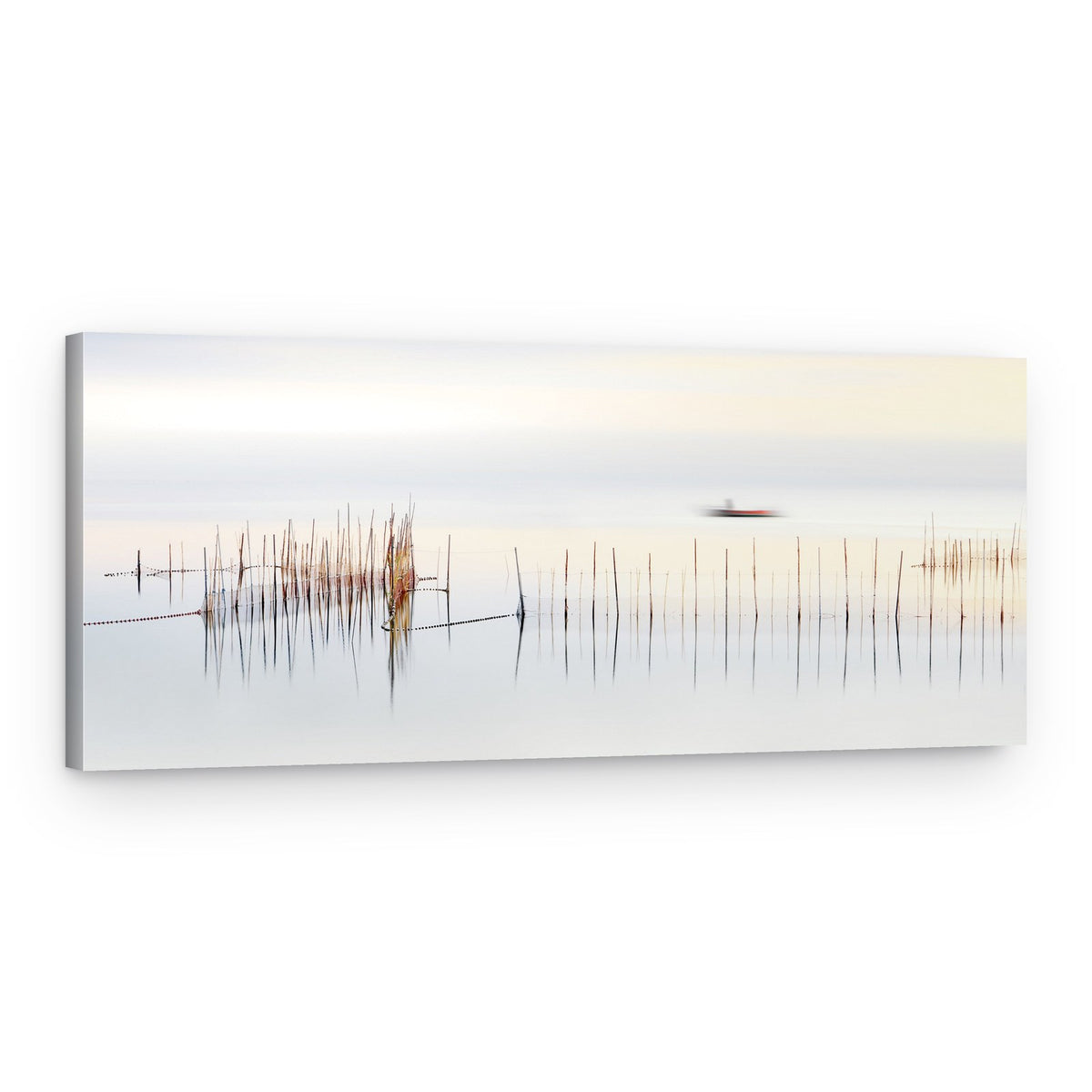 Calm Water and Blurred Boat – Canvas Print