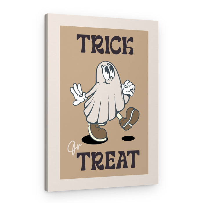 Retro Ghost Trick or Treat – Canvas Print