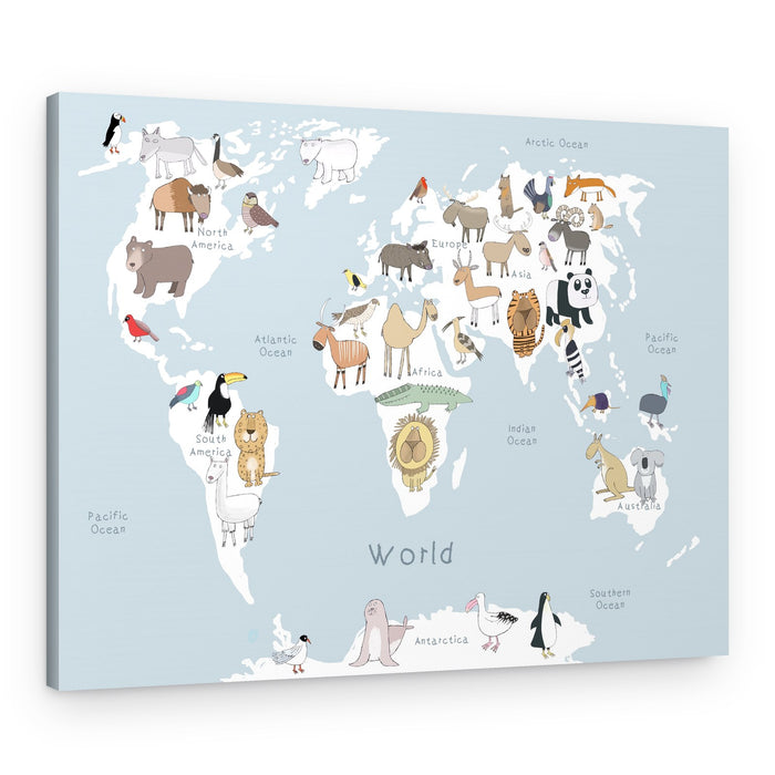 Global Animal Map – Canvas Print