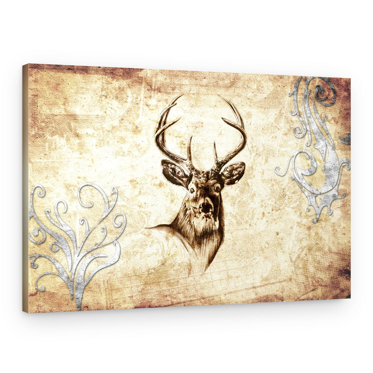 Rustic Antlered Deer Sketch – Canvas Print