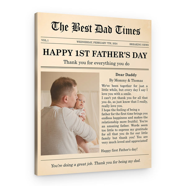The Best Dad Times Custom Canvas Print
