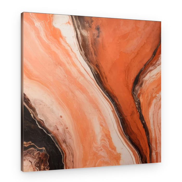 Flowing Orange Marble – Canvas Print