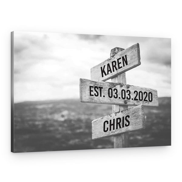 Personalized Street Sign Canvas Print – Nature Background