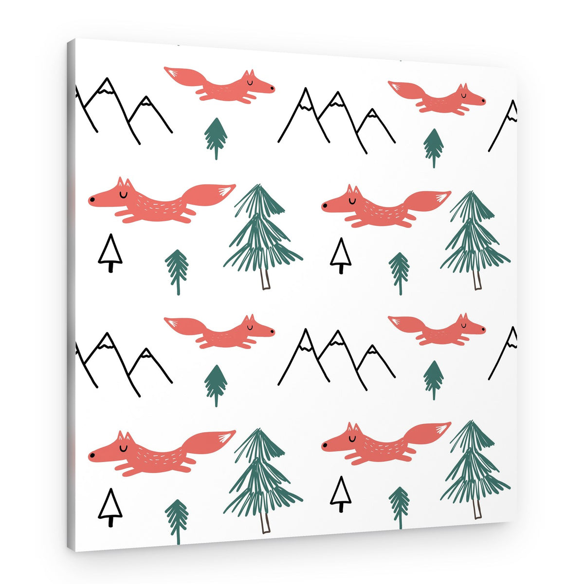 Cute Fox Mountains – Canvas Print