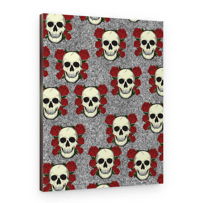 Gothic Skull Roses – Canvas Print