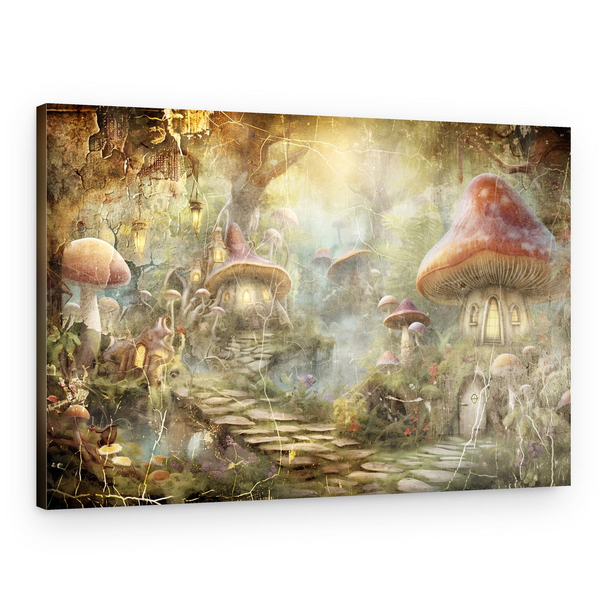 Enchanted Mushroom Village – Canvas Print