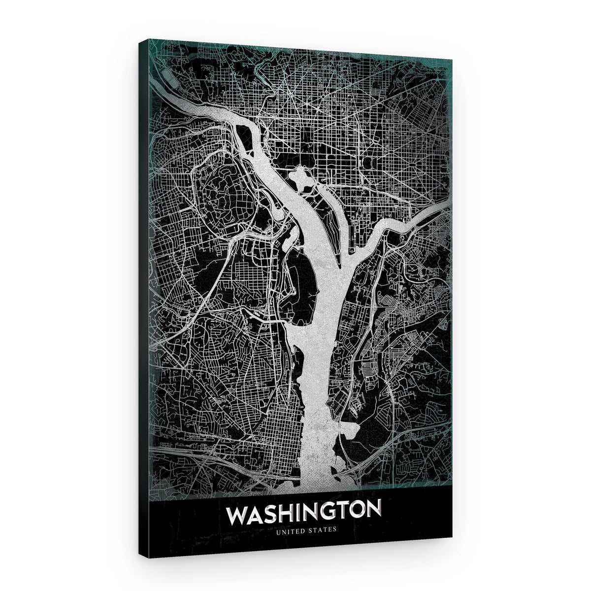 Washington DC City Map – Canvas Print