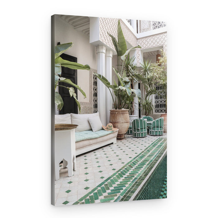 Moroccan Riad Courtyard Oasis – Canvas Print