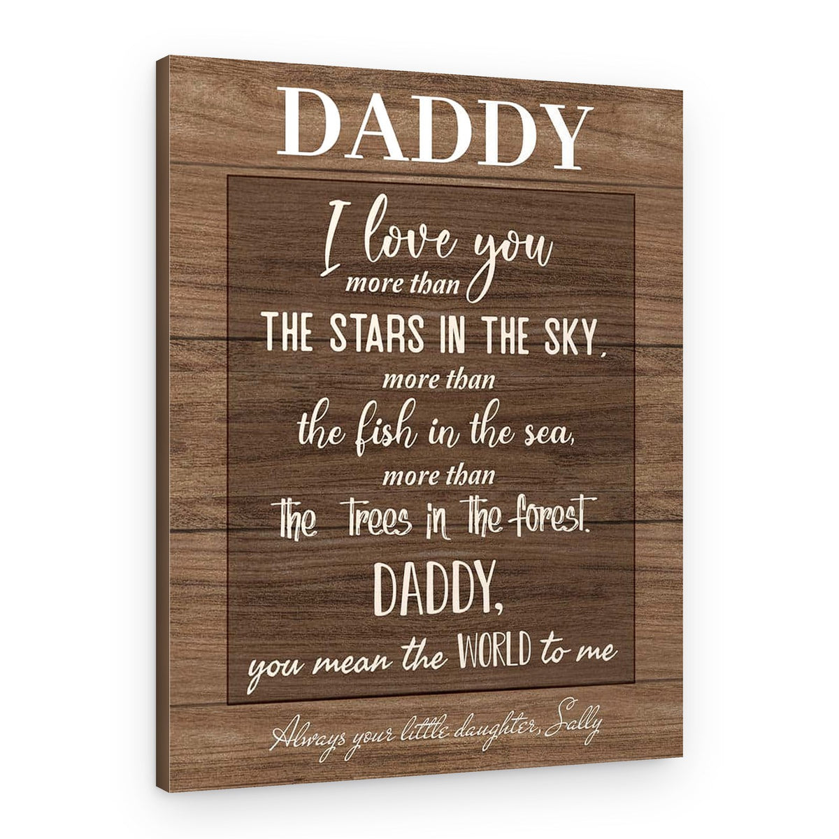 Daddy I Love You More Than The Star In The Sky Custom Canvas Print – Canvas Print