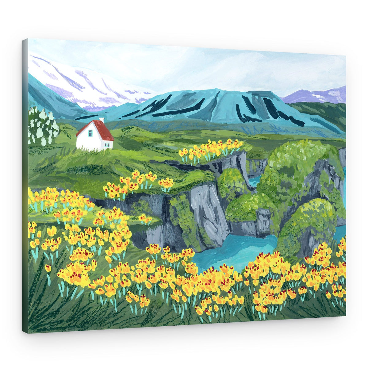 Vibrant Mountain Valley – Canvas Print