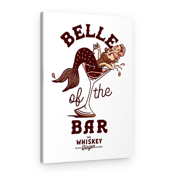 Belle Of The Bar Mermaid Pin Up Art – Canvas Print
