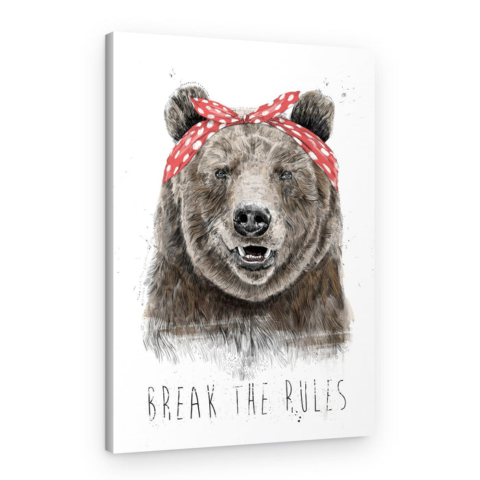 Cool Bear Breaks Rules – Canvas Print