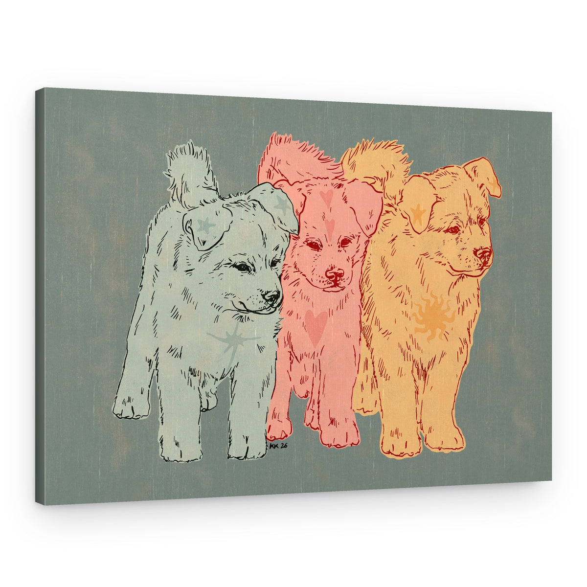 Colorful Pop Art Puppies – Canvas Print
