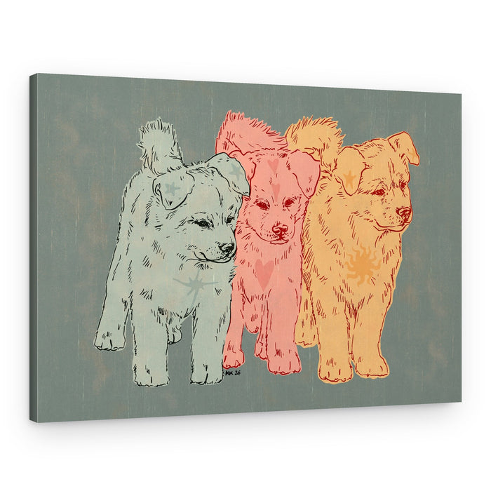 Colorful Pop Art Puppies – Canvas Print