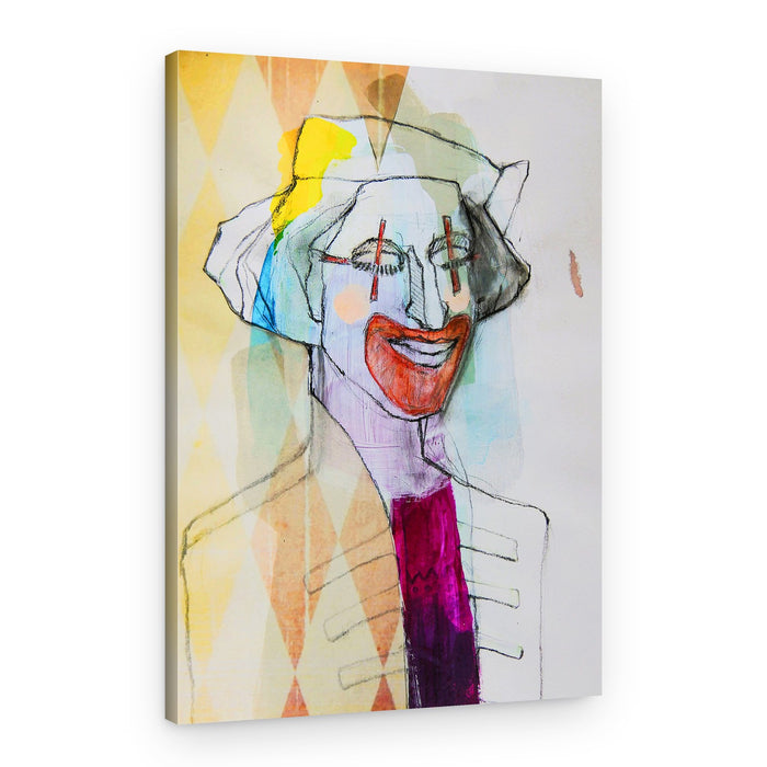 Whimsical Clown Portrait – Canvas Print
