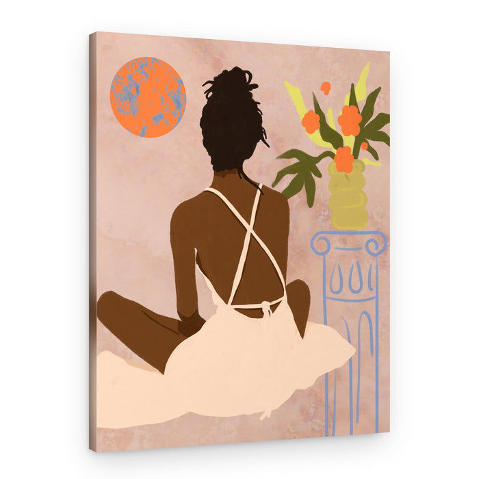 Elegant Woman By Moon – Canvas Print