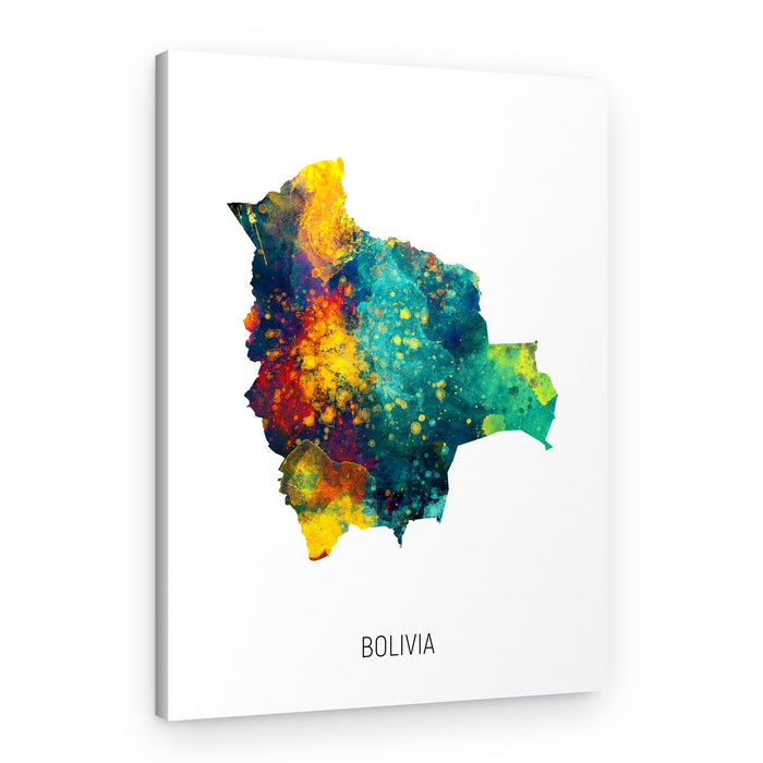 Vibrant Bolivia Map – Canvas Print