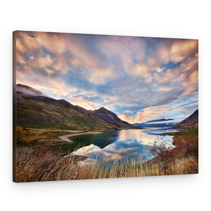 Serene Mountain Lake Reflection – Canvas Print