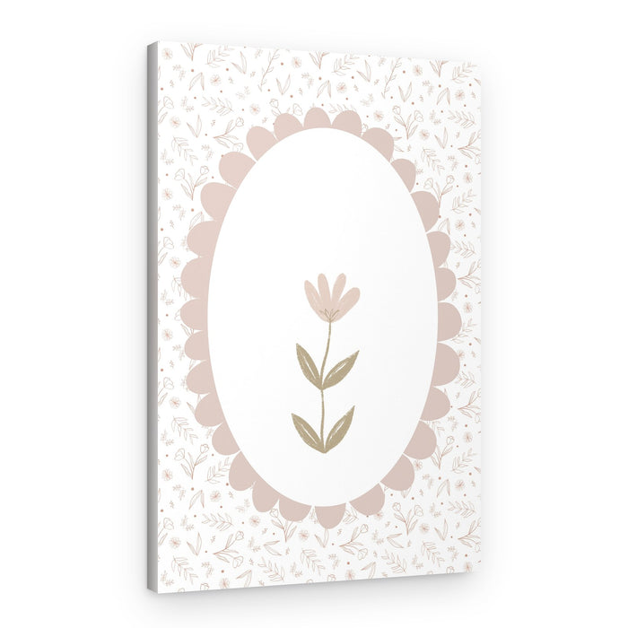 Delicate Floral Oval – Canvas Print