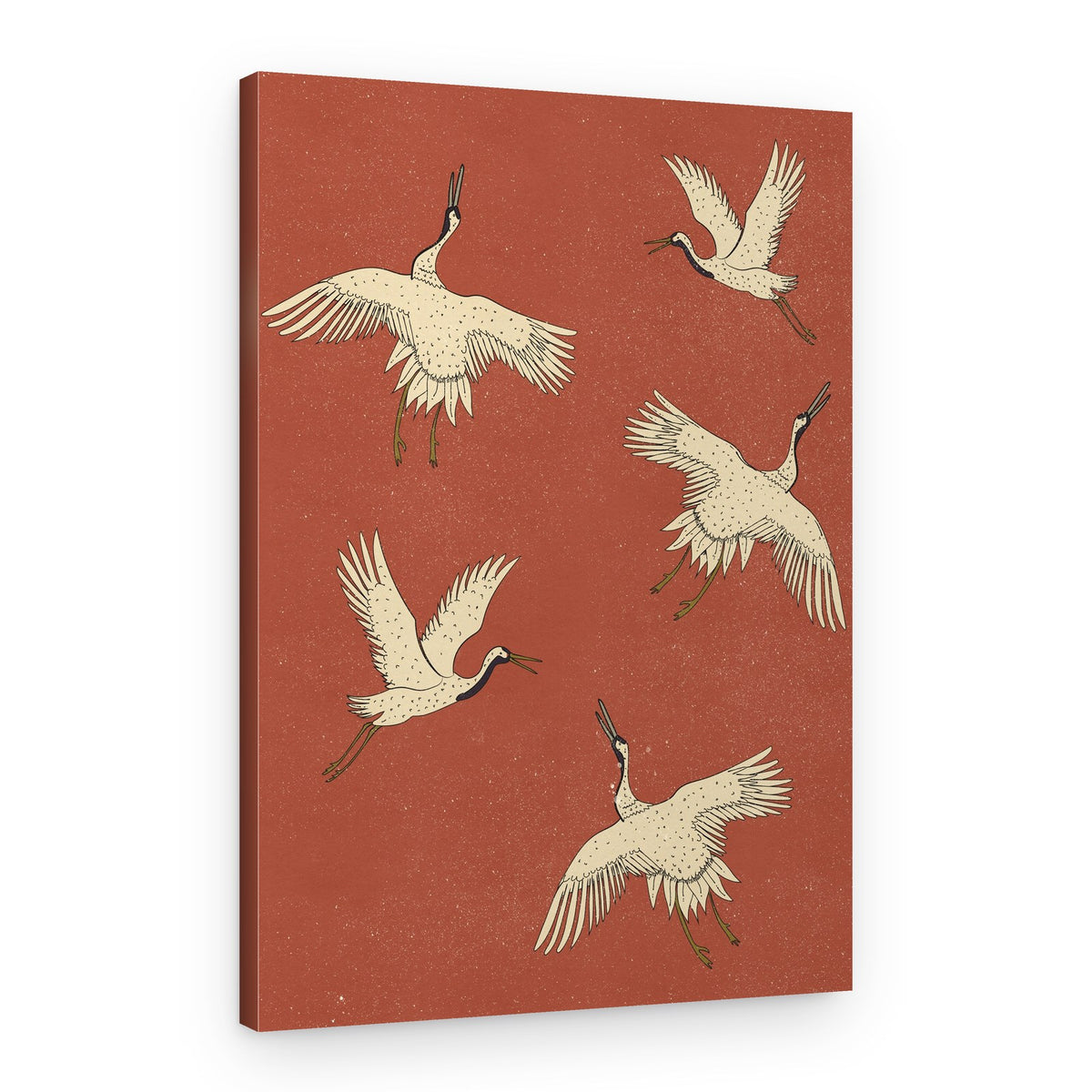 Graceful Crane Flight – Canvas Print