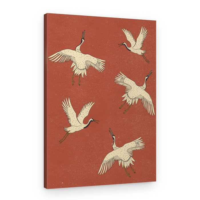 Graceful Crane Flight – Canvas Print