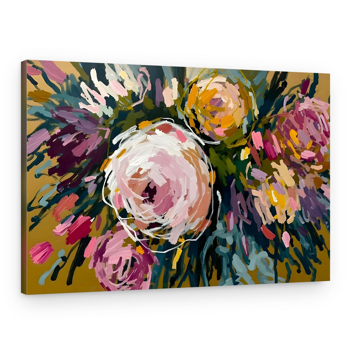 Vibrant Abstract Flowers – Canvas Print