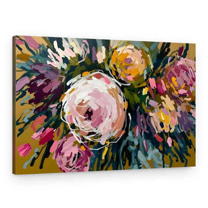 Vibrant Abstract Flowers – Canvas Print