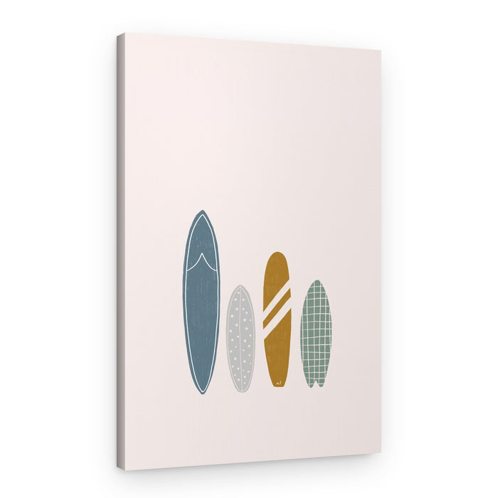 Retro Surfboard Lineup – Canvas Print