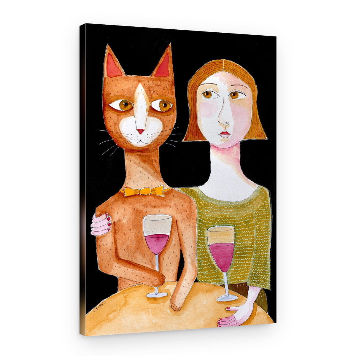 Whimsical Dinner Date – Canvas Print