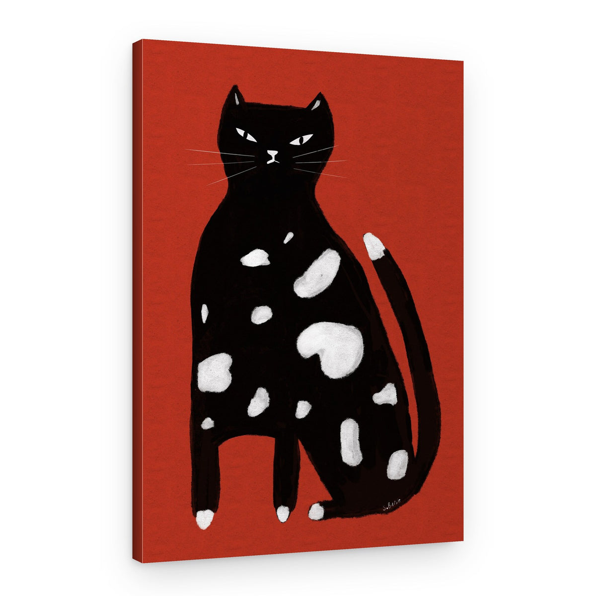 Grumpy Spotted Cat – Canvas Print