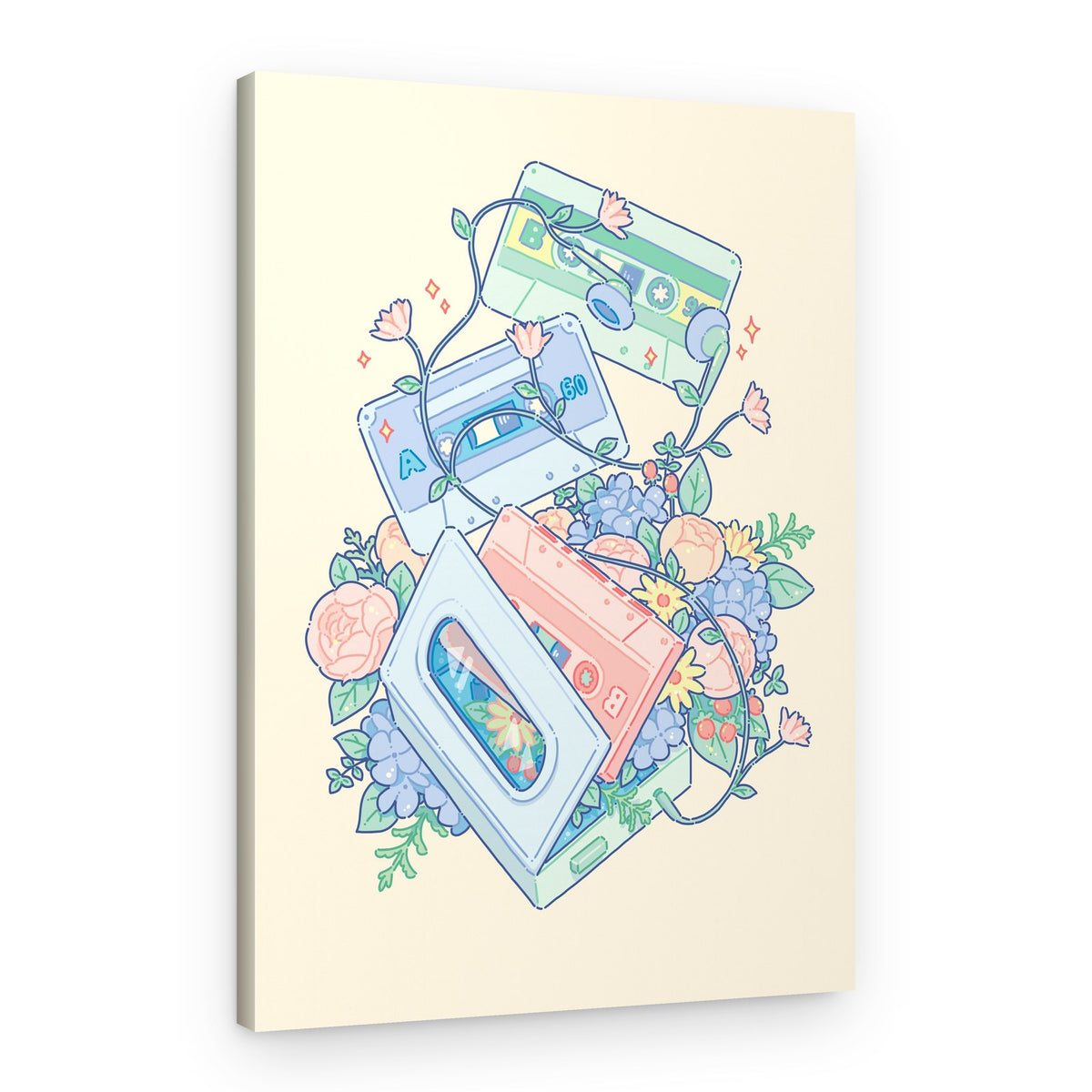 Sweet Cassette Garden – Canvas Print