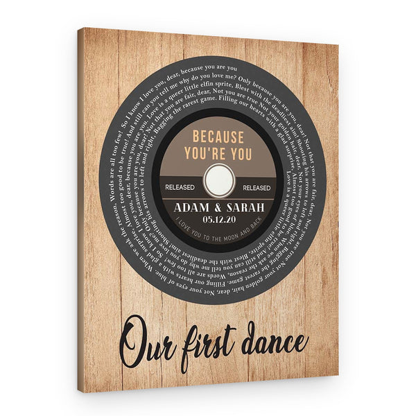 Custom Spiral Song Lyrics Canvas Print