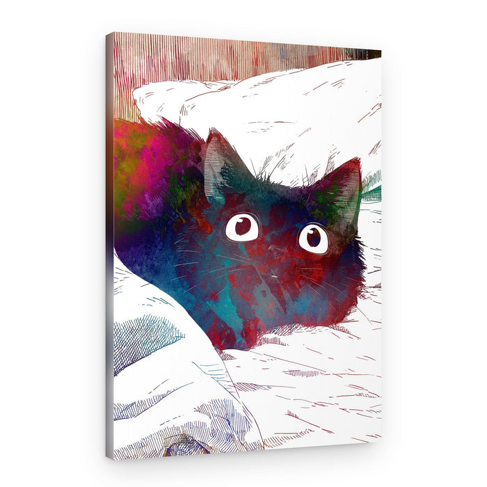 Curious Colorful Cat – Canvas Print