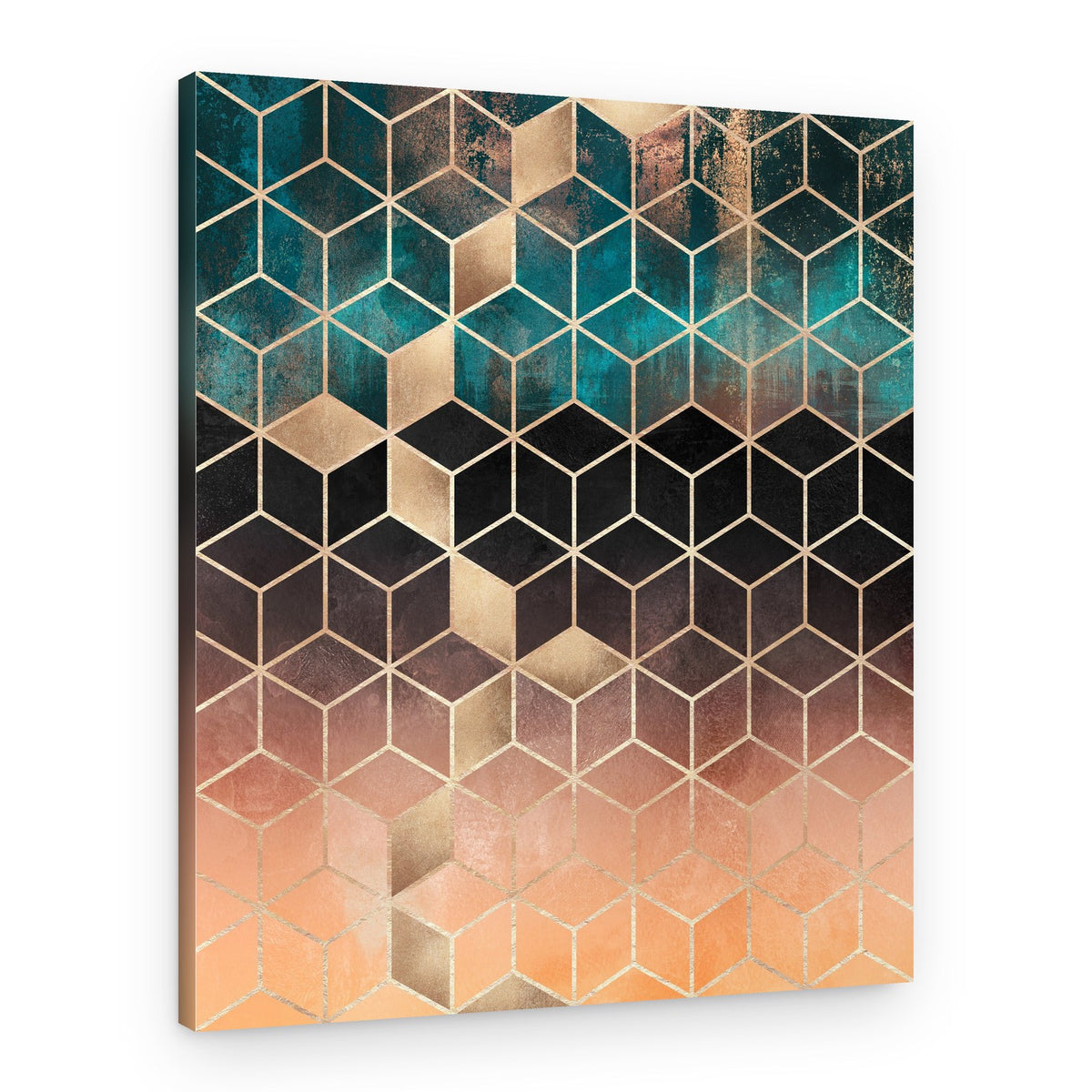 Gold Ombre Geometric Pattern – Canvas Print