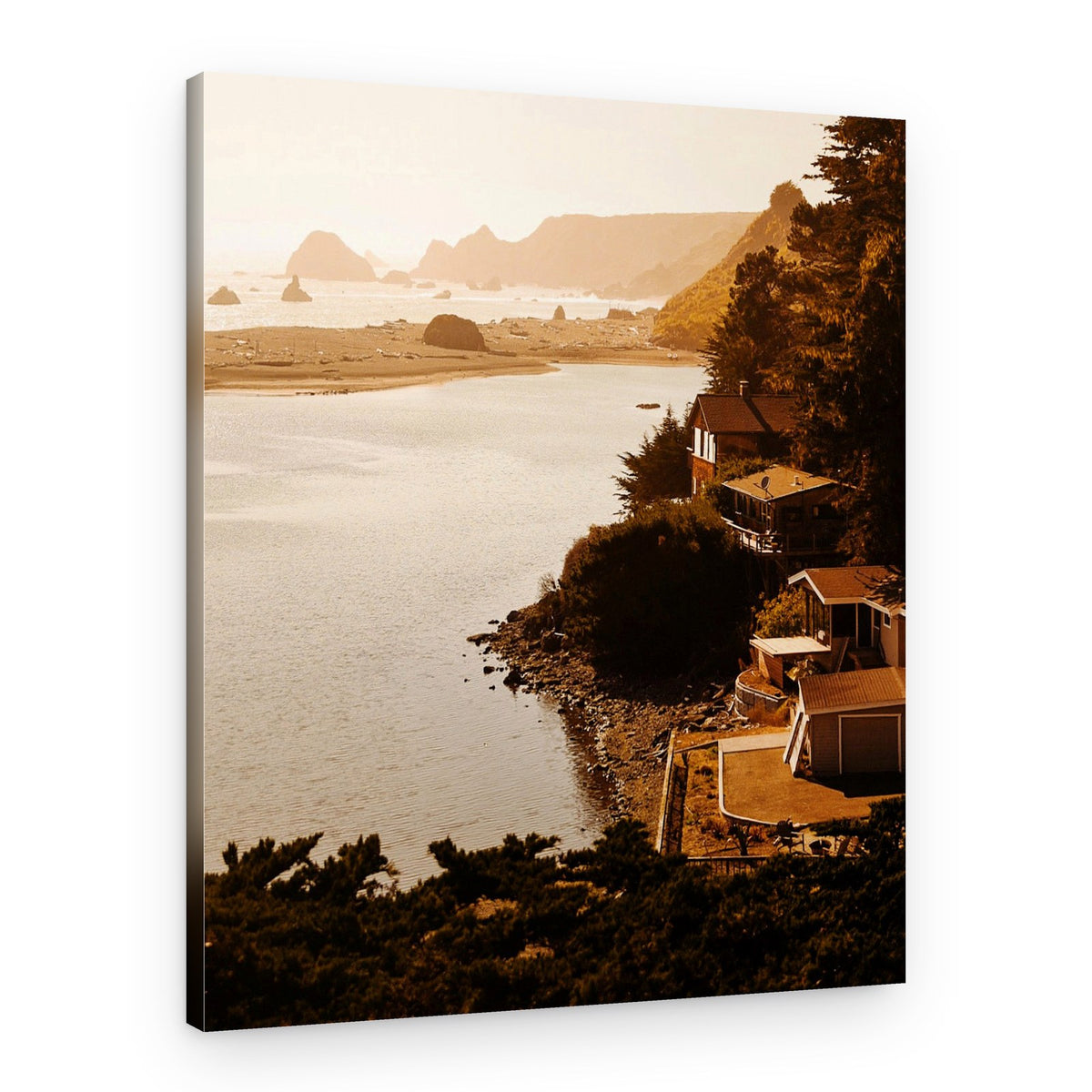 Golden Coastal Homes – Canvas Print