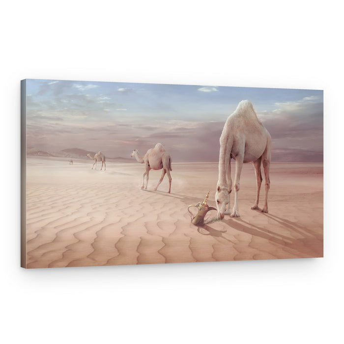 Arabian Desert Camels – Canvas Print