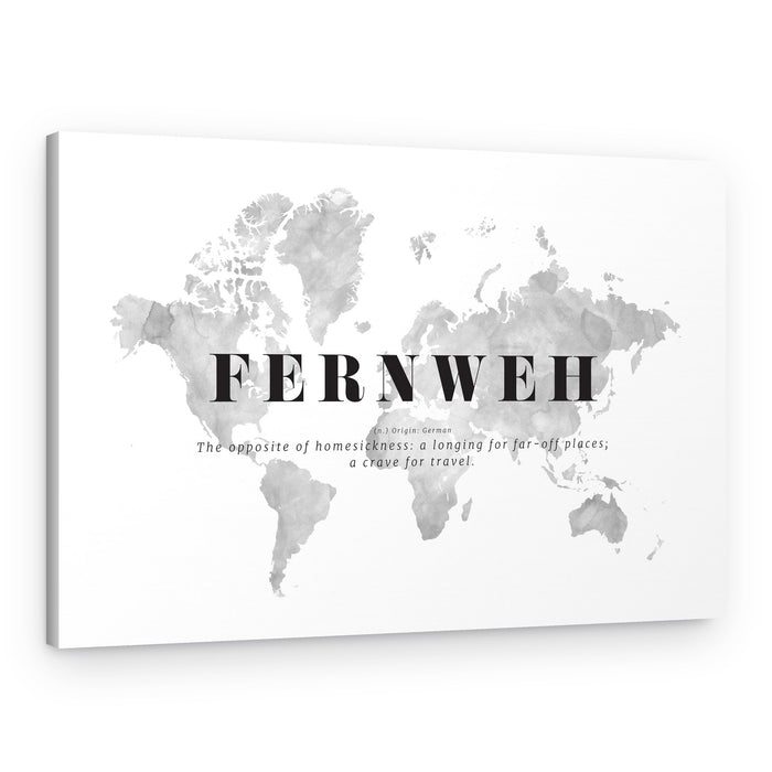 Fernweh World Map – Canvas Print